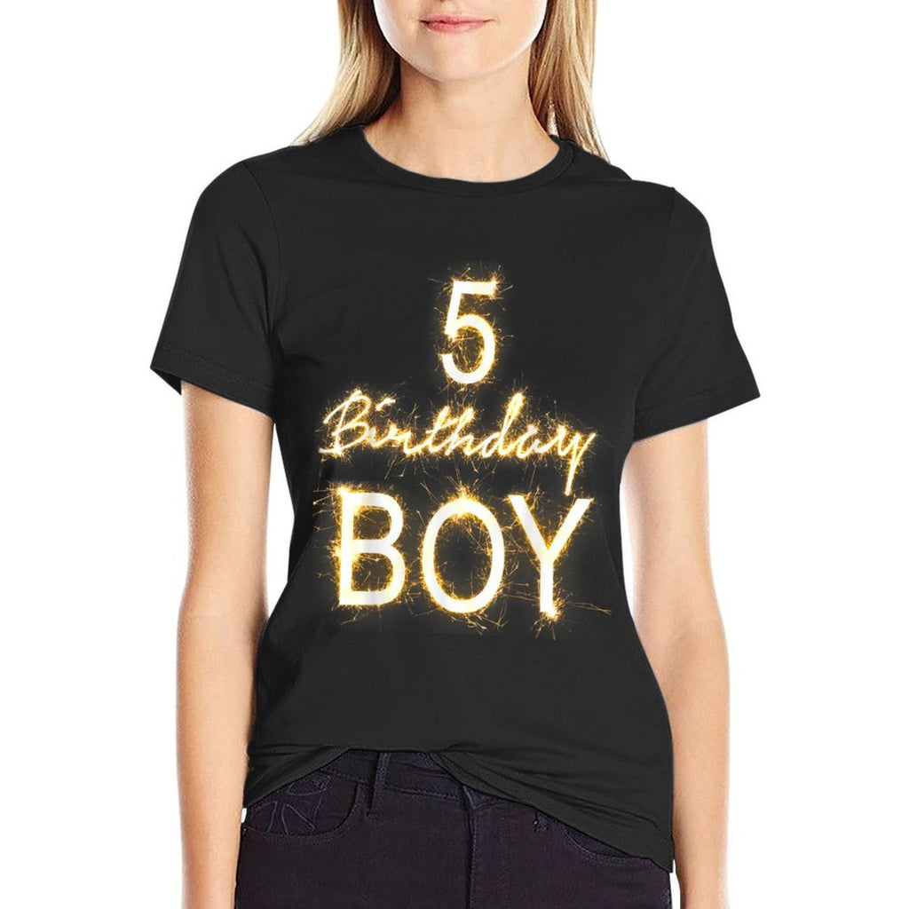 5th Birthday Boy 5 Years Old Gold Sparks  Odor-resistant T-Shirt