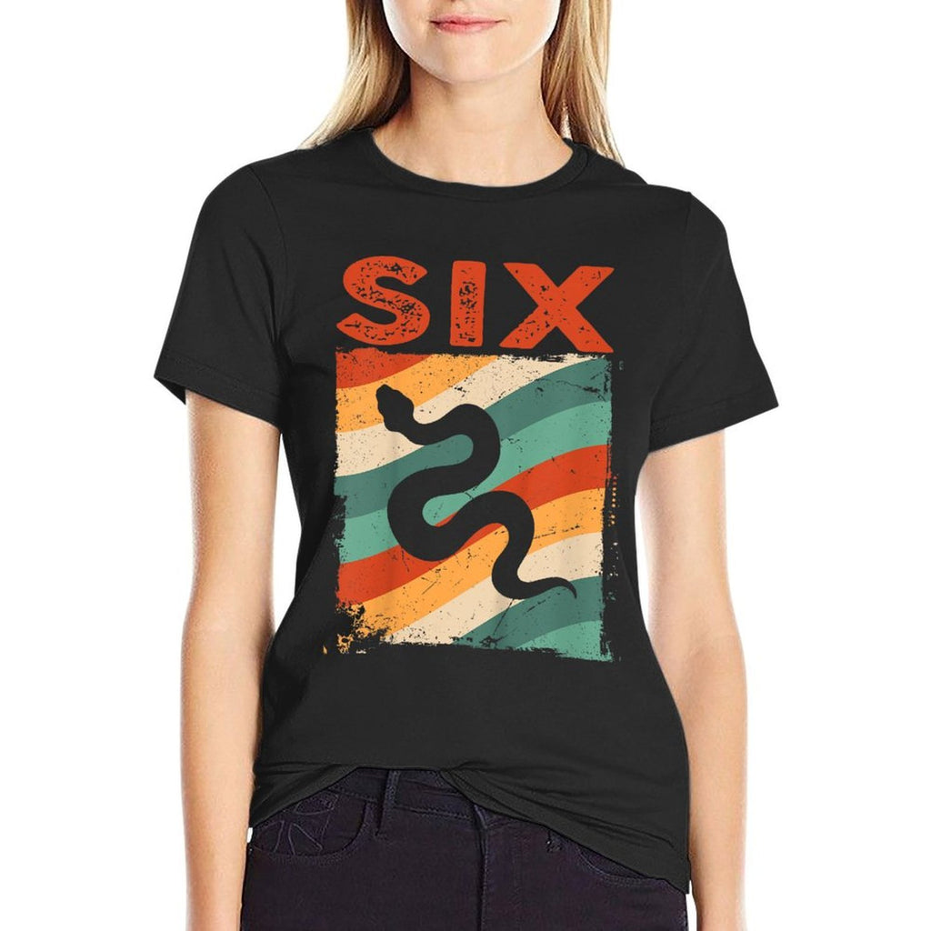 Kids 6 Year Old 6th Birthday Snake Reptile Boys Girls Kids  Trendy Pattern T-Shirt
