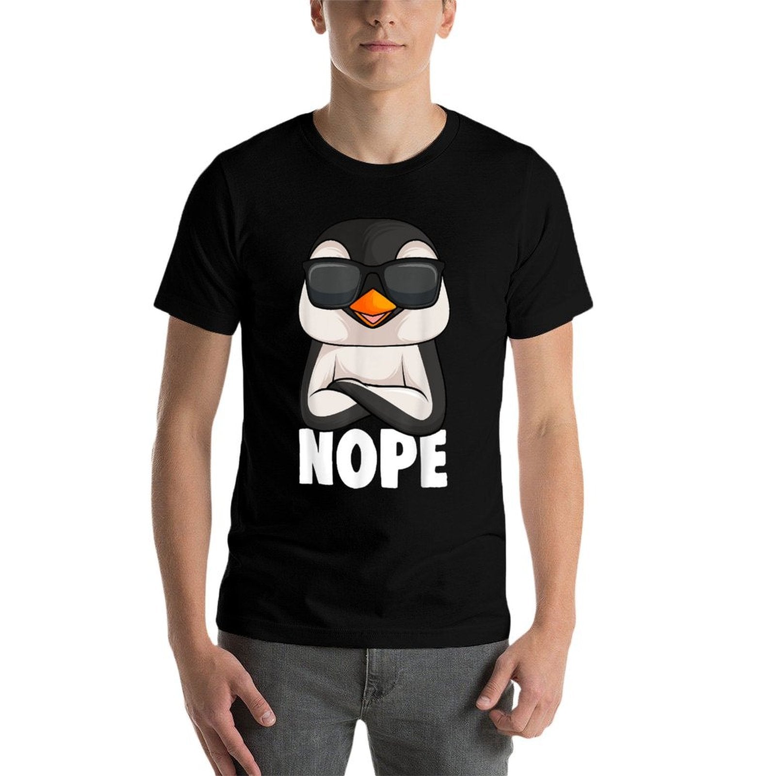 Penguin Nope Kids Girl Boys Women  Wrinkle-resistant T-Shirt