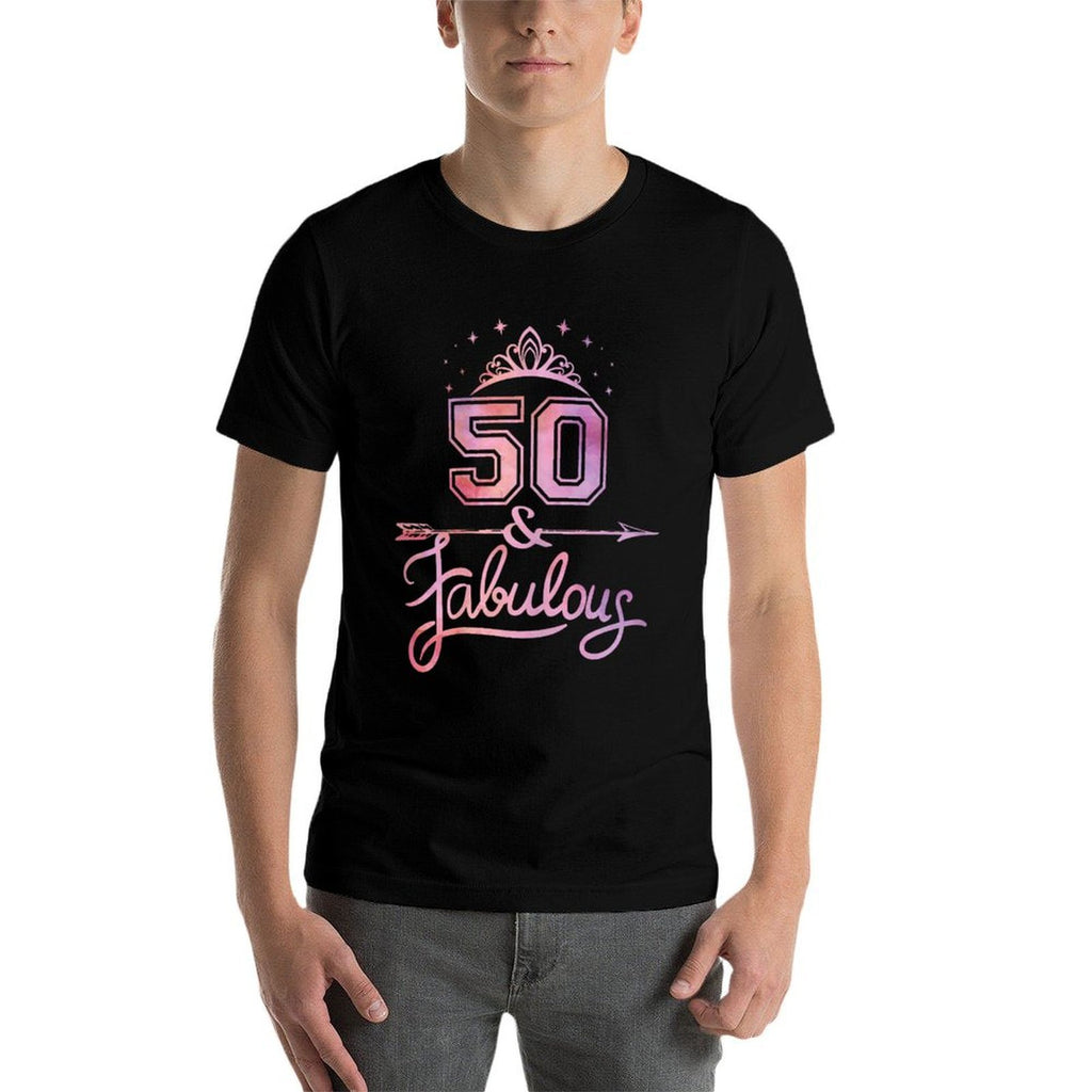Women 50 Years Old And Fabulous Happy 50th Birthday  Oversized Silhouette T-Shirt