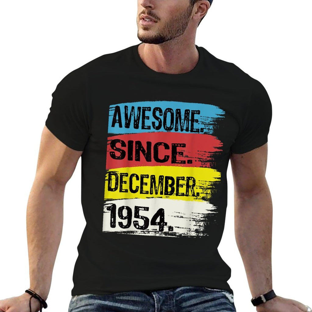 Awesome Since December 1954 Born In 1954 Funny 70th Birthday  Vintage-inspired T-Shirt