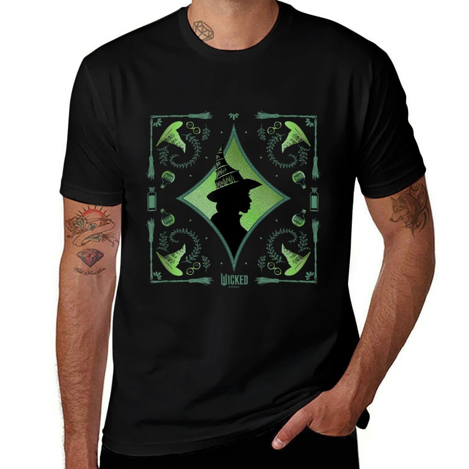 Wicked Elphaba Enchanted Brooms Silhouette  Easy-care T-Shirt