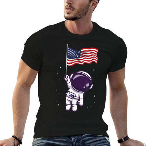 4th Of July Astronaut USA American Funny Patriotic  Tagless Design T-Shirt