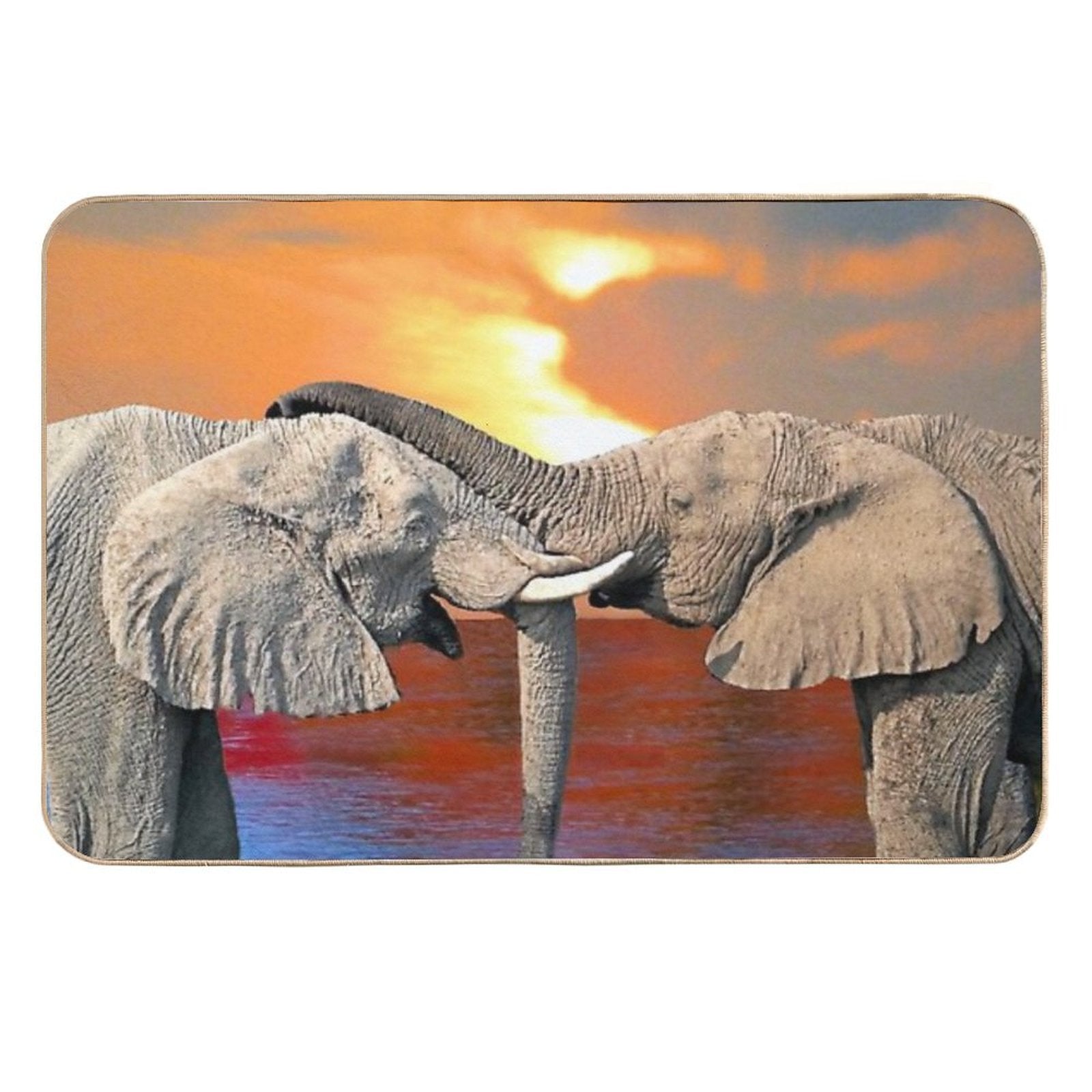 Affectionate Elephants  Repositionable Bath Mat