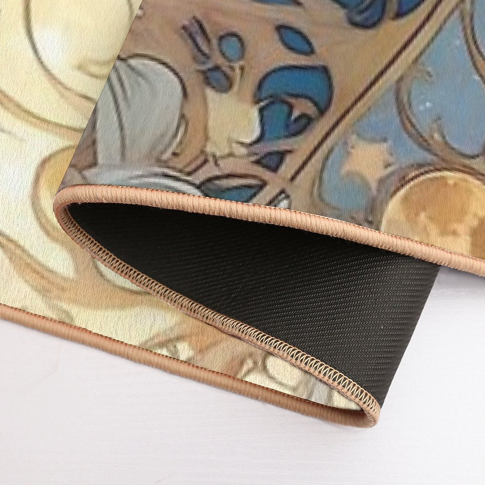 Celestial Dreams Alphonse Mucha Inspired Moon And Stars  Non-Slip Bath Mat