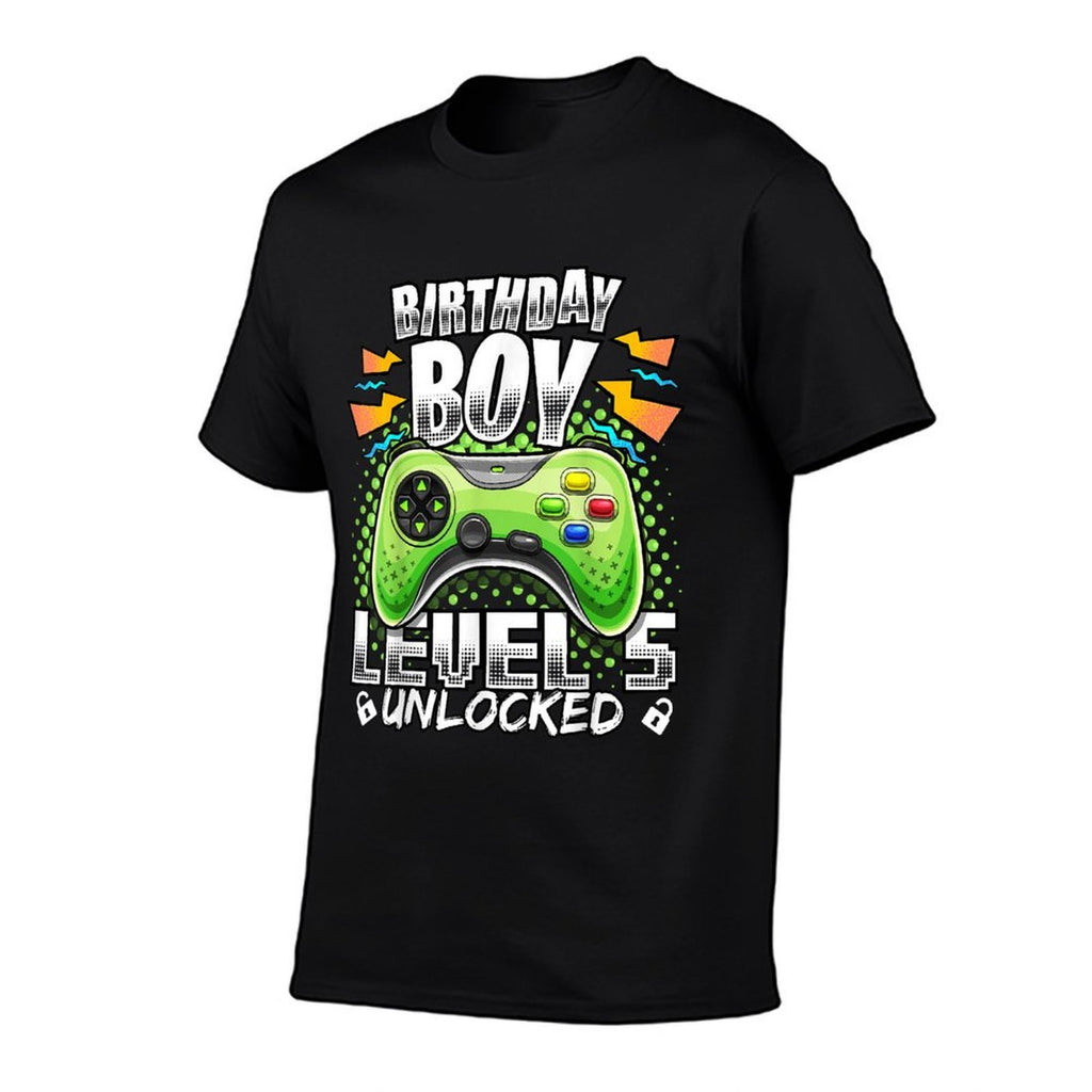Level 5 Unlocked Video Game 5th Birthday Gamer Gift Boys  Rolled Sleeves T-Shirt