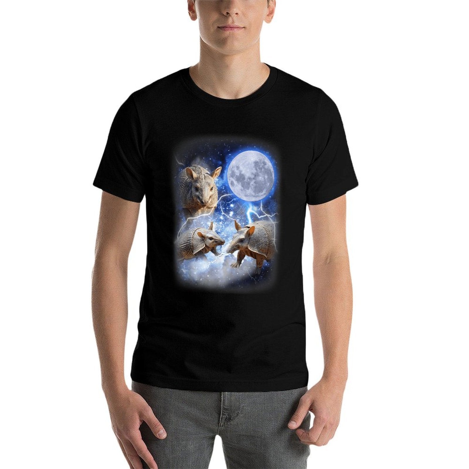 Three Armadillo Moon - 3 Cute Armadillos Magical Animal Meme  Graphic-printed T-Shirt