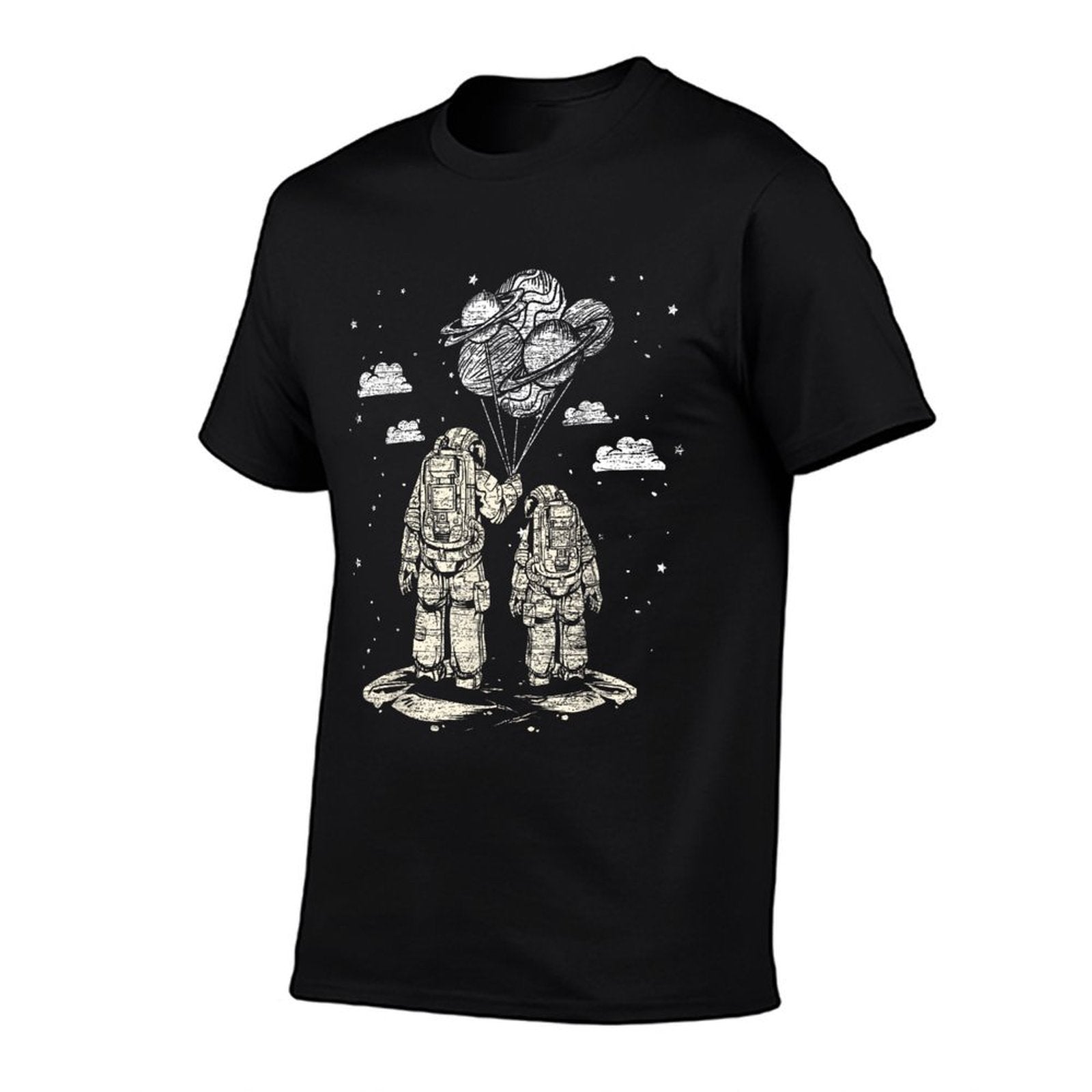 Fathers Day Space Science Astronomy Lover Dad Son Astronaut  Relaxed-fit T-Shirt
