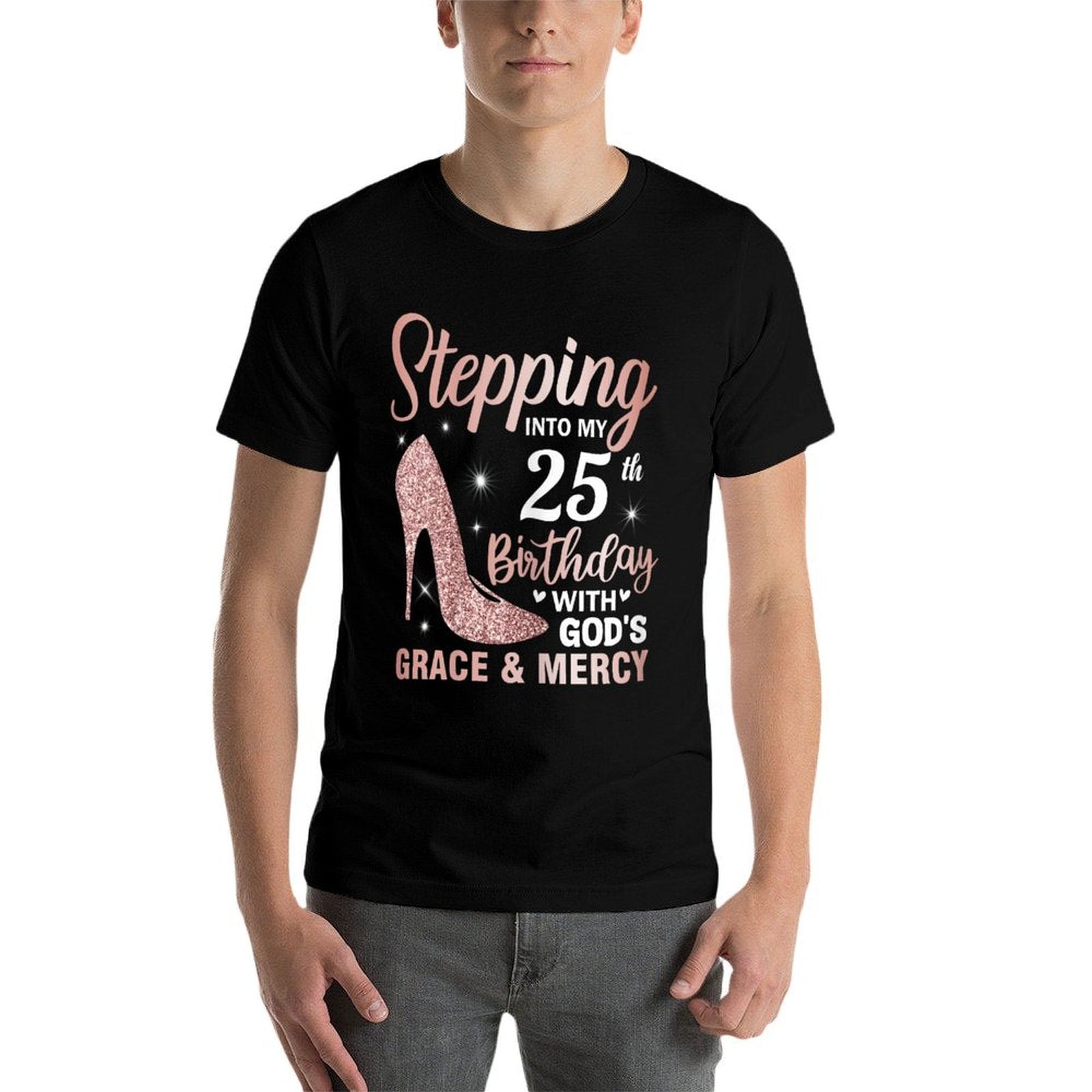 Stepping Into My 25th Birthday Women 25 Year Old Bday  Polyester Blend T-Shirt