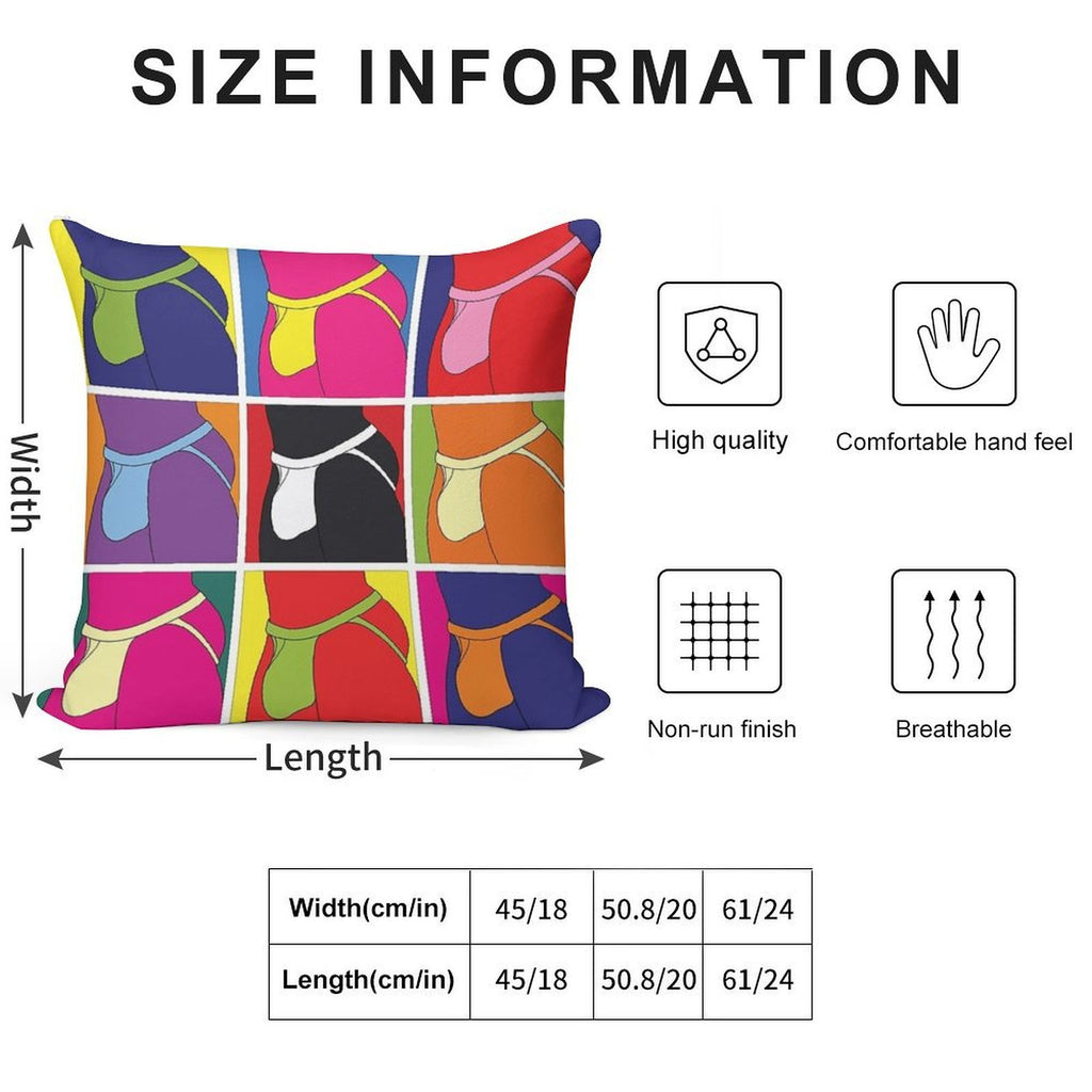 Pop Art Jockstrap Fantasy Nine Soft Ultra-Soft Texture Throw Pillow