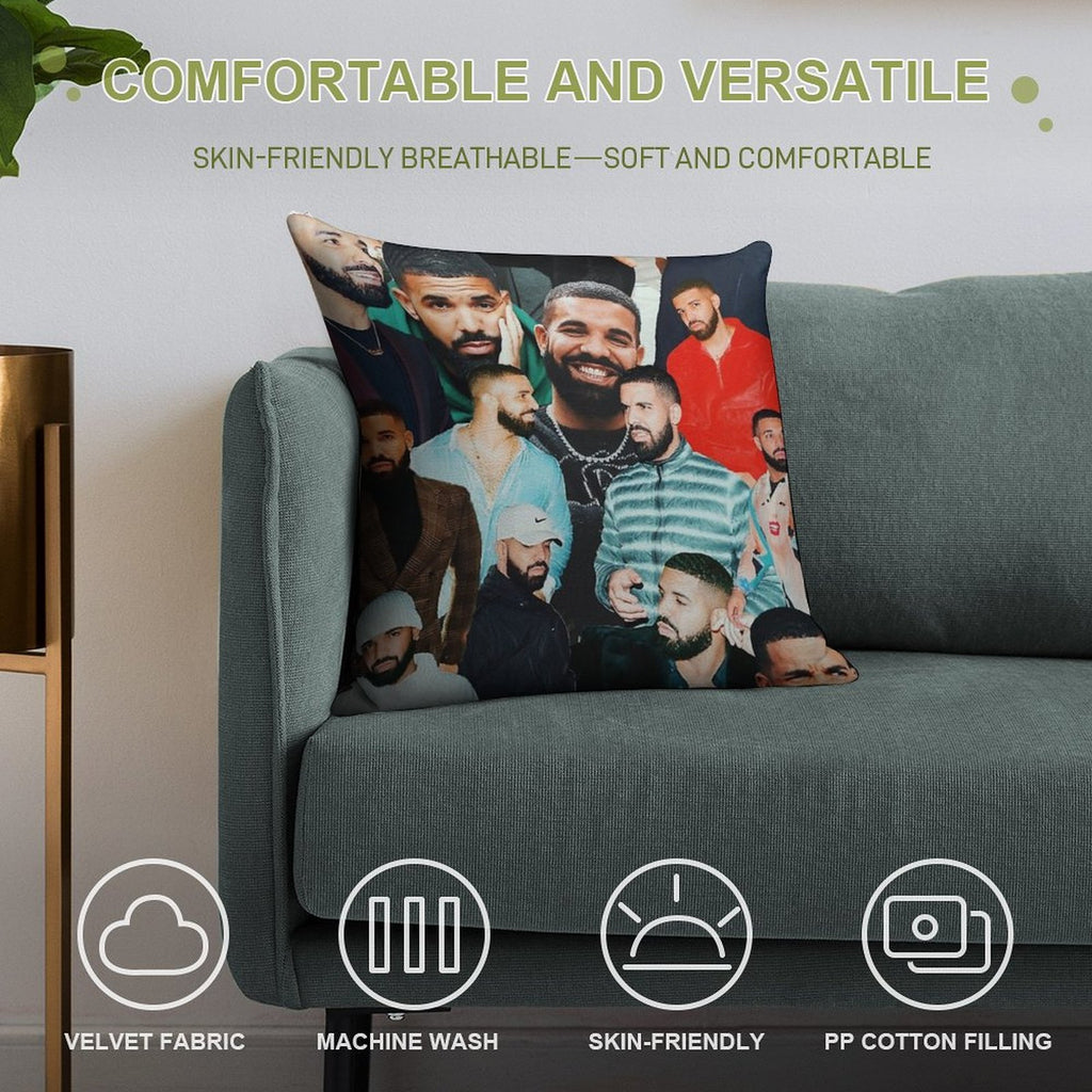 Drake Collage Soft Style Accent Throw Pillow