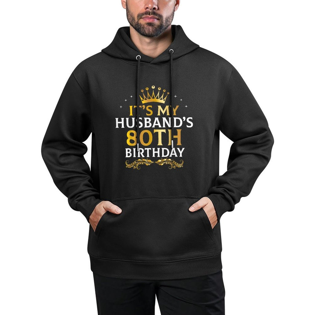 It's My Husband's 80 Year Old Birthday Couple 80th B-Day Cotton-Polyester Blend Hoodie