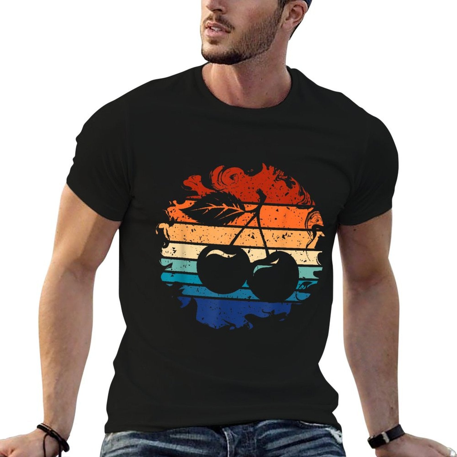 Cherry Retro Cherries Vintage 80s Style  Moisture-wicking T-Shirt