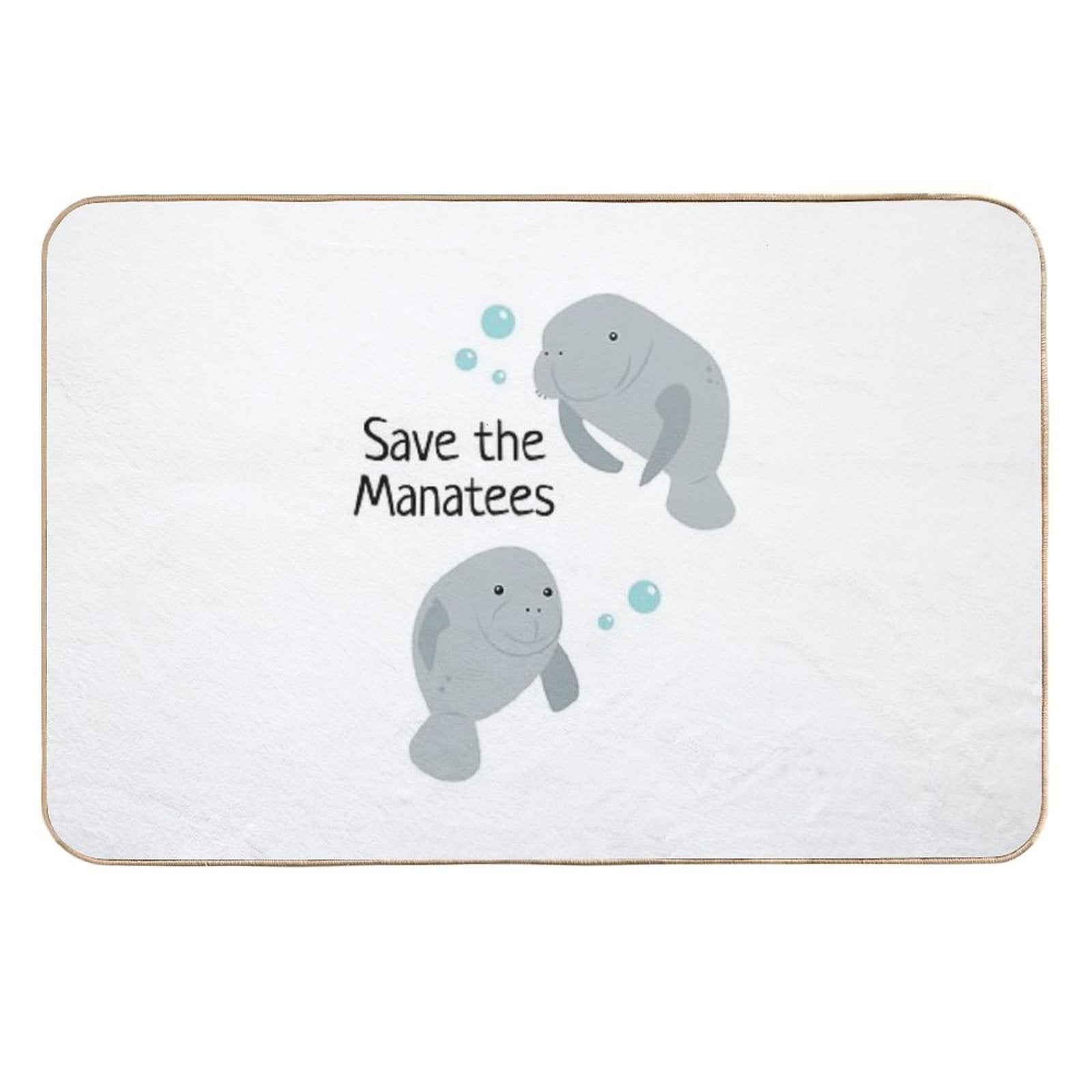 Save The Manatees  Anti-Trip Bath Mat