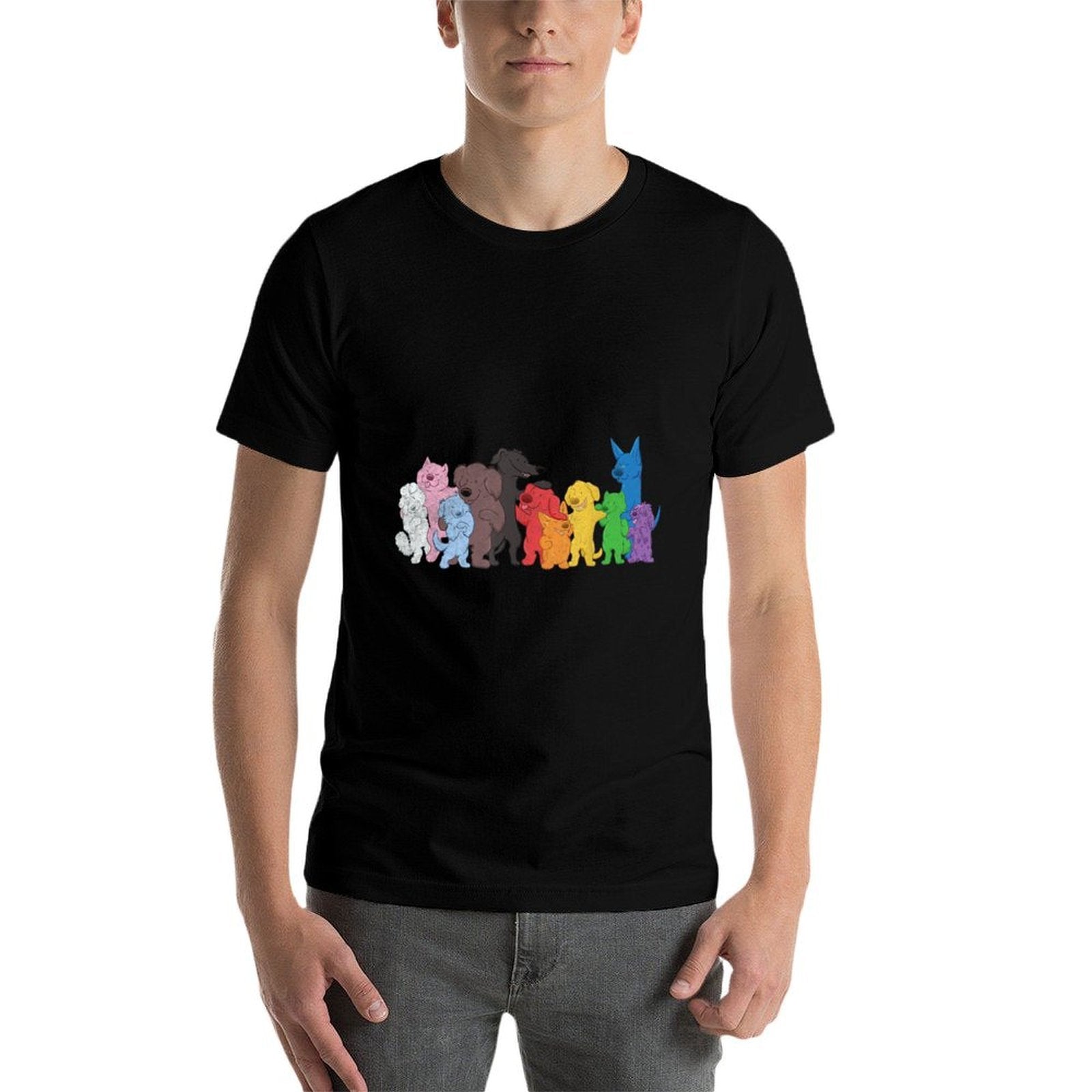 Pride LGBT Progress Pride Puppies Dog Vintage  Rolled Sleeves T-Shirt