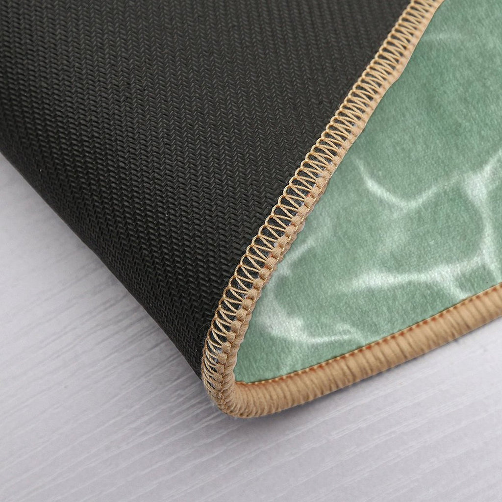 Mint Wave Minimalist Aesthetic Pattern  High-Traffic Bath Mat
