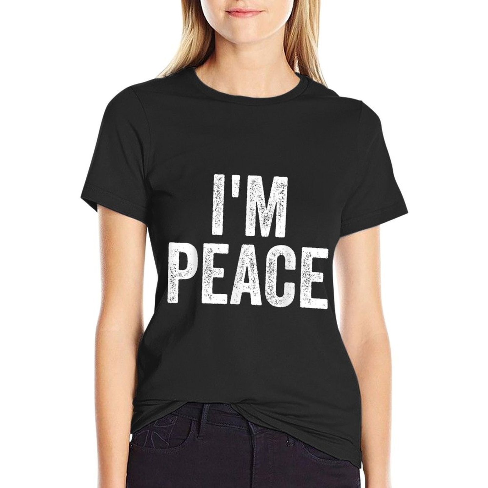 I Come In Peace Im Peace Funny Matching Couple Lovers  Slim-fit Cut T-Shirt
