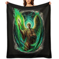 Saint Raphael Archangel -   Angel of Healing - Christmas Gift Travel-friendly Throw Blanket
