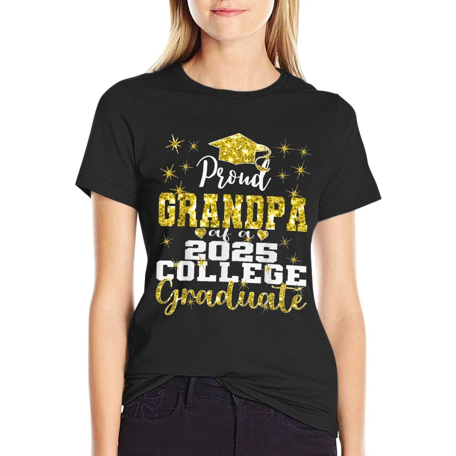 Proud Grandpa of 2025 College Graduate Family 25 Graduation  Vintage-inspired T-Shirt