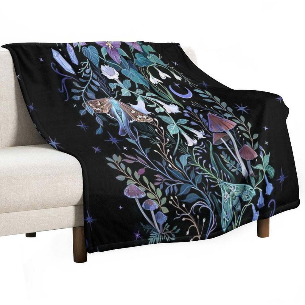 Night Garden Moth Anti-pilling Throw Blanket