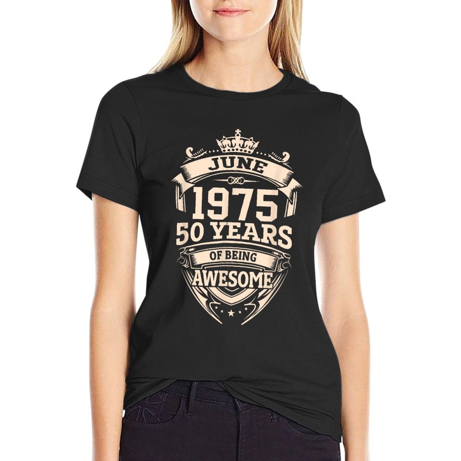 June 1975 50 Years Of Being Awesome 50th Birthday  Stretchy T-Shirt