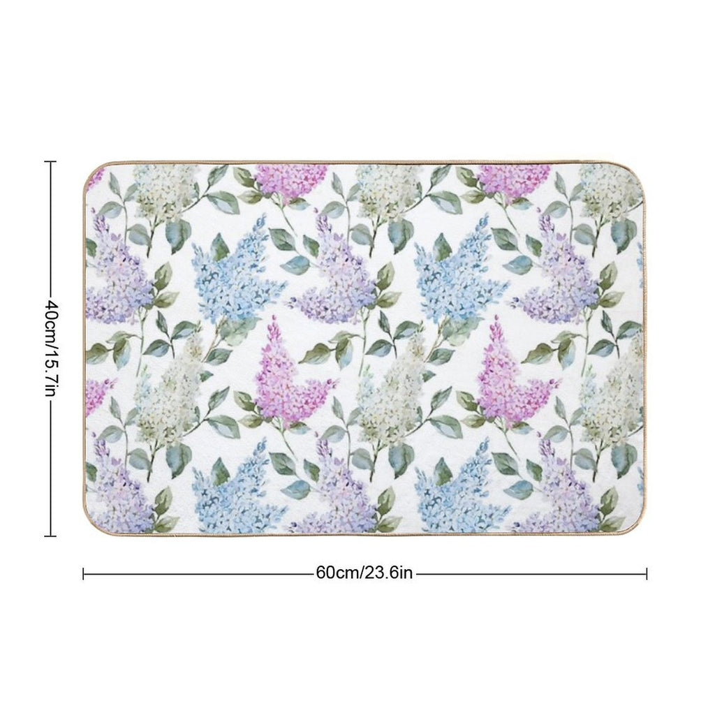 Lilac Flower Retro Vintage Pattern  Eco-Friendly Bath Mat