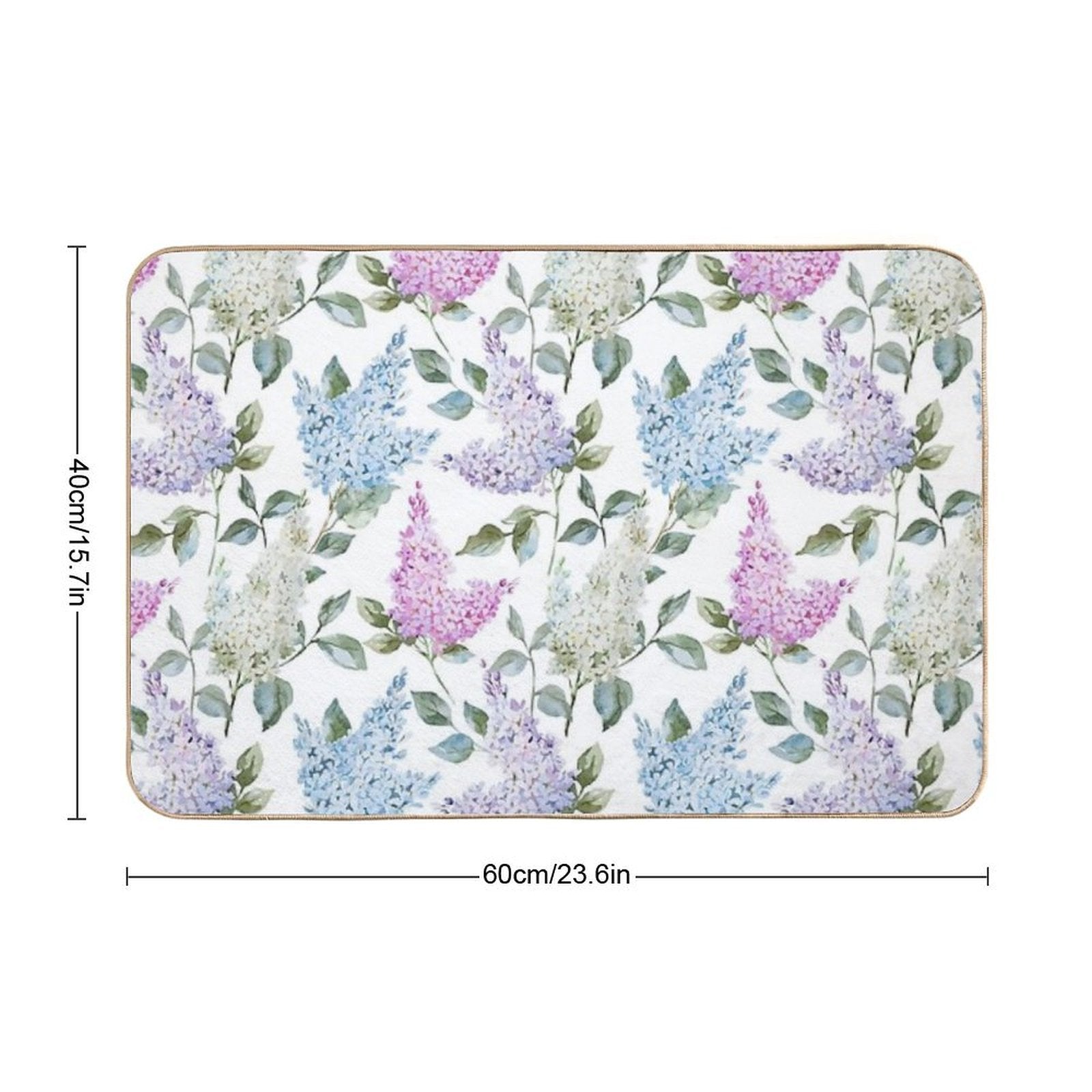 Lilac Flower Retro Vintage Pattern  Eco-Friendly Bath Mat