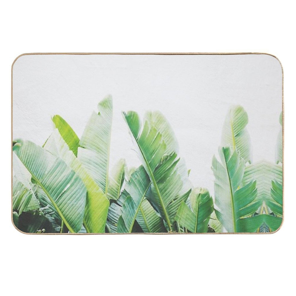 Tropical Banana Leaves Durable Bath Mat