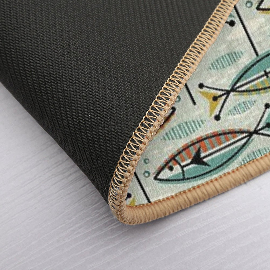 Retro Color Block Fish  Multi-Purpose Bath Mat