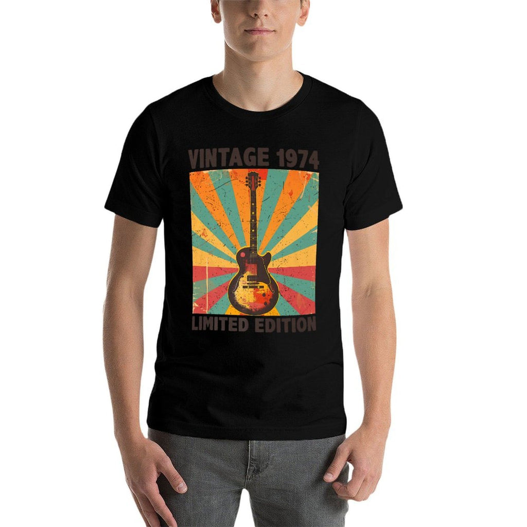 50 Years Old Gift Vintage 1974 Guitar Lover - 50th Birthday Premium  Tagless Design T-Shirt