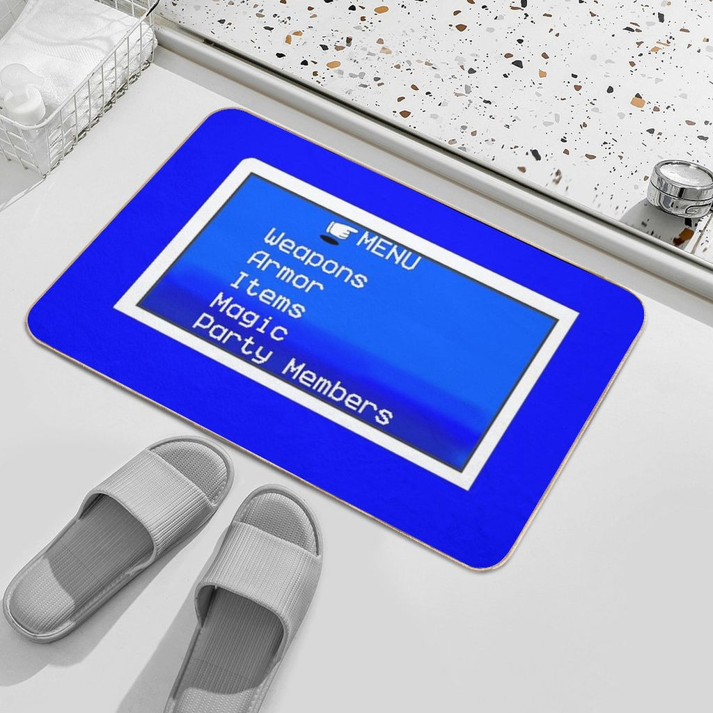 Retro RPG Menu in Classic Blue  High-Traffic Bath Mat