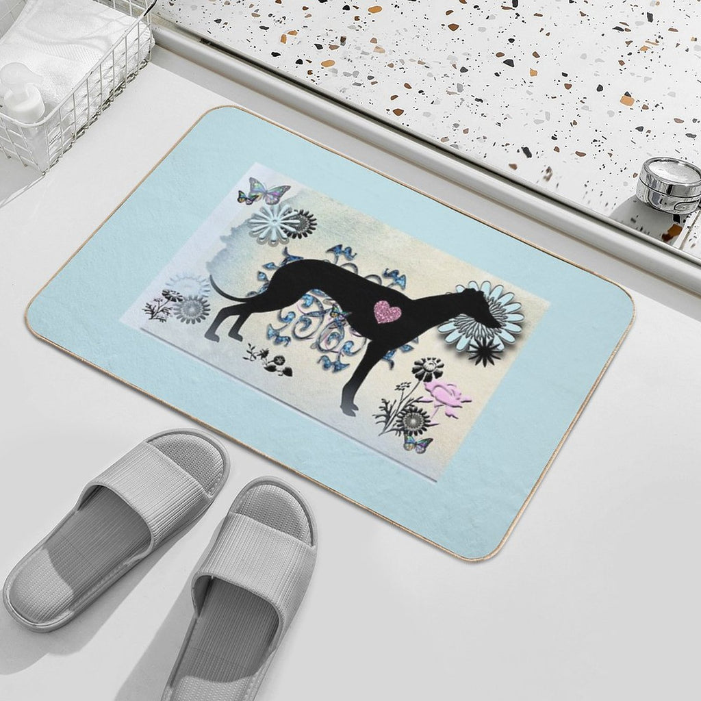 Greyhound Sighthound Art  Long-Lasting Bath Mat