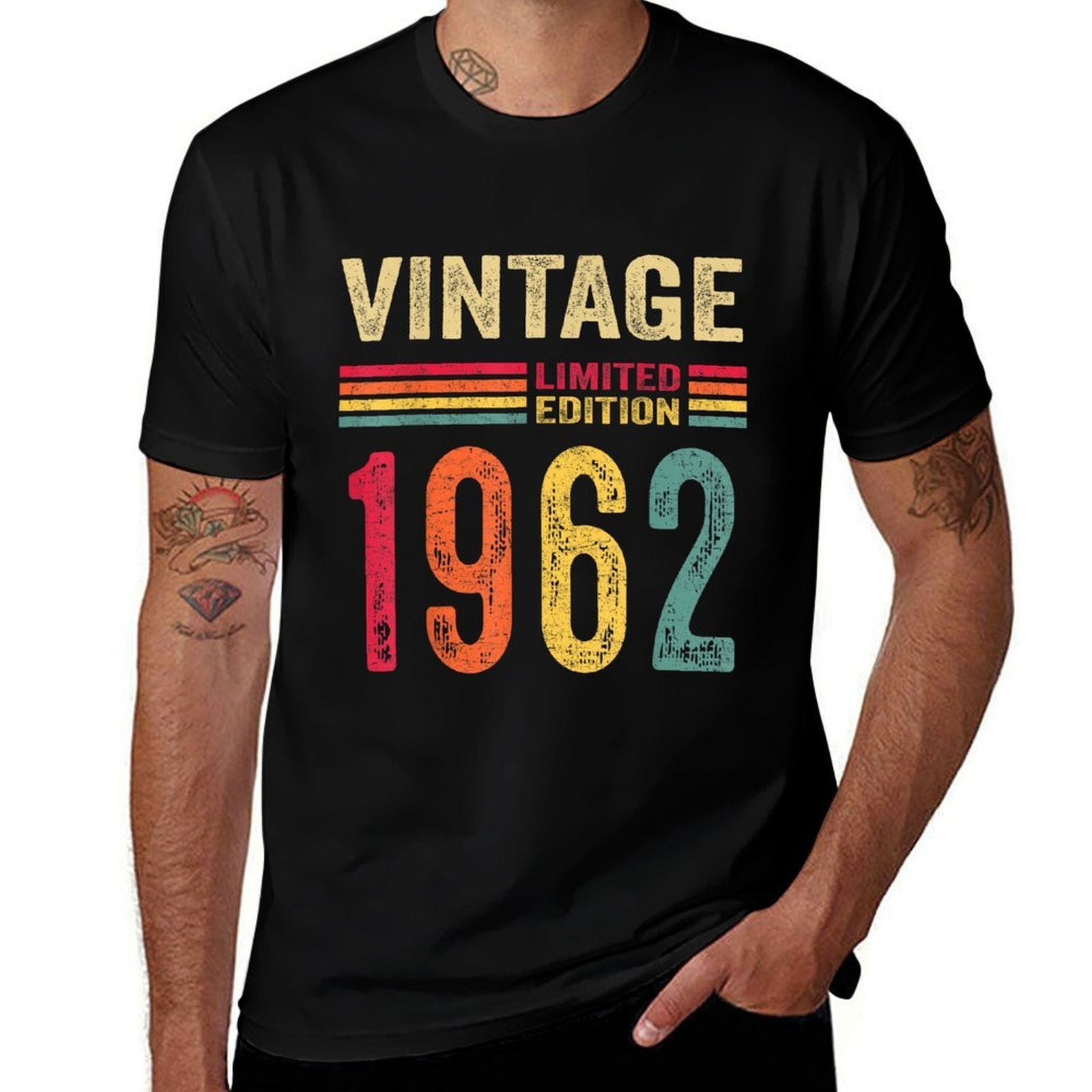 60 Year Old Gifts Vintage 1962 Limited Edition 60th Birthday  Oversized Silhouette T-Shirt