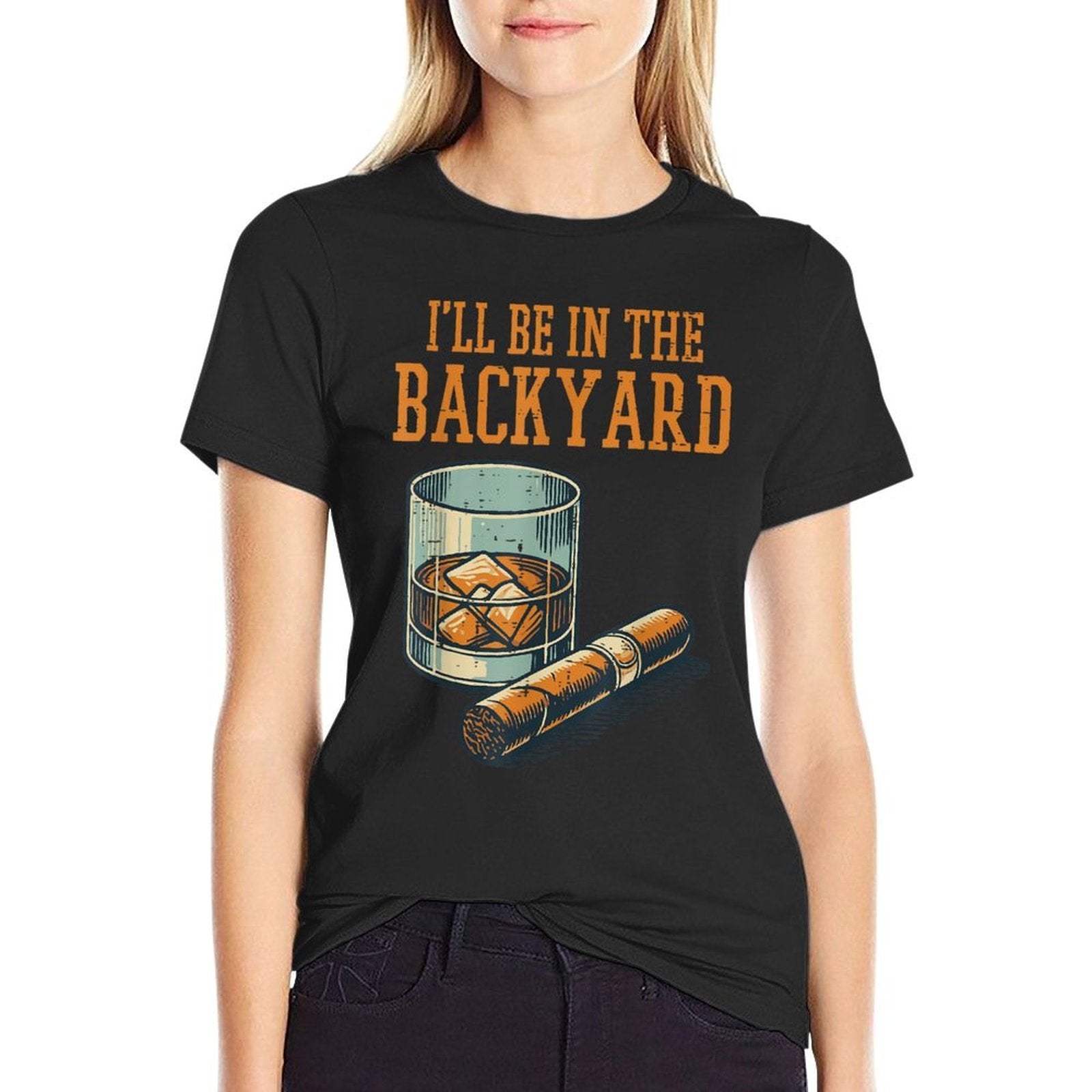 Ill Be In Backyard Funny Saying Dad Men Grandpa Uncle  Graphic-printed T-Shirt