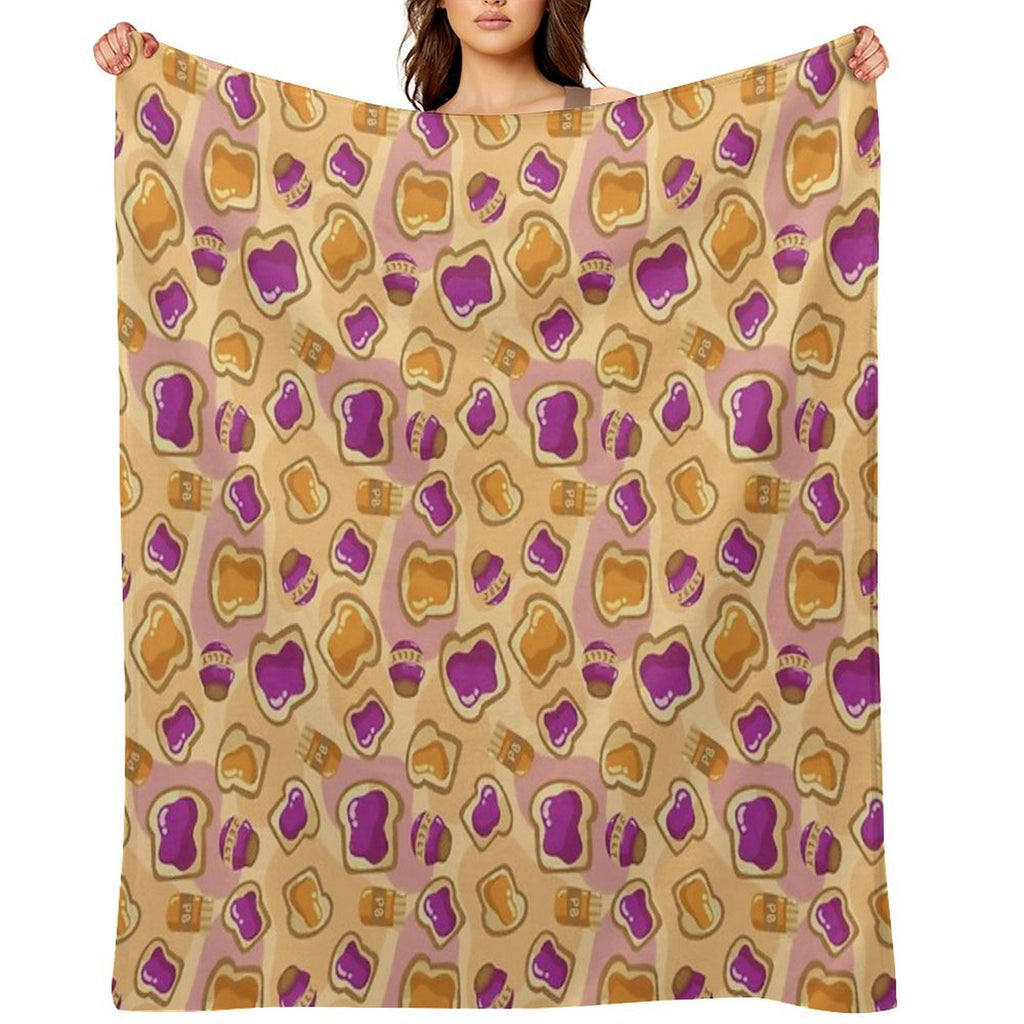 Peanut Butter & Jelly Sustainable Throw Blanket