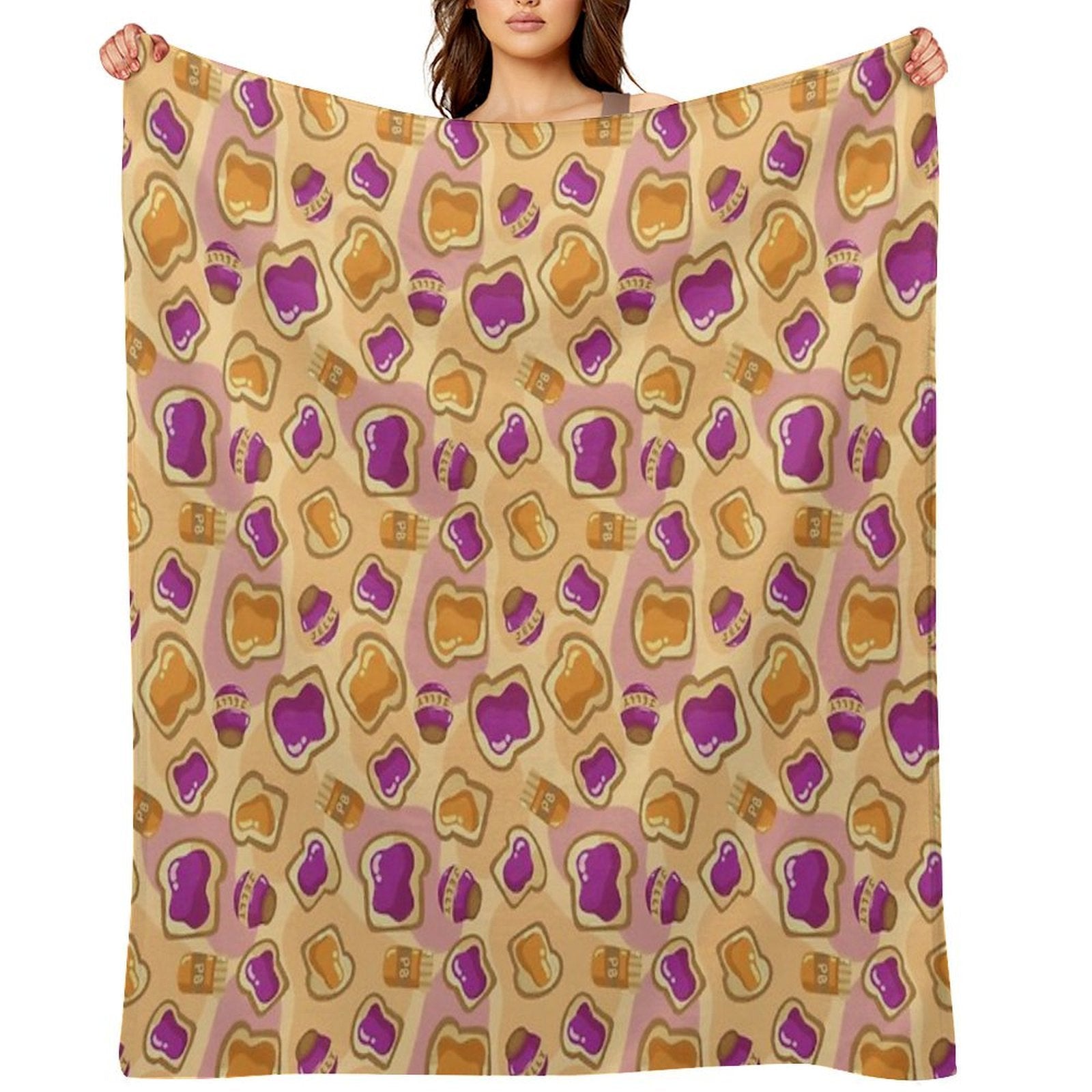 Peanut Butter & Jelly Sustainable Throw Blanket