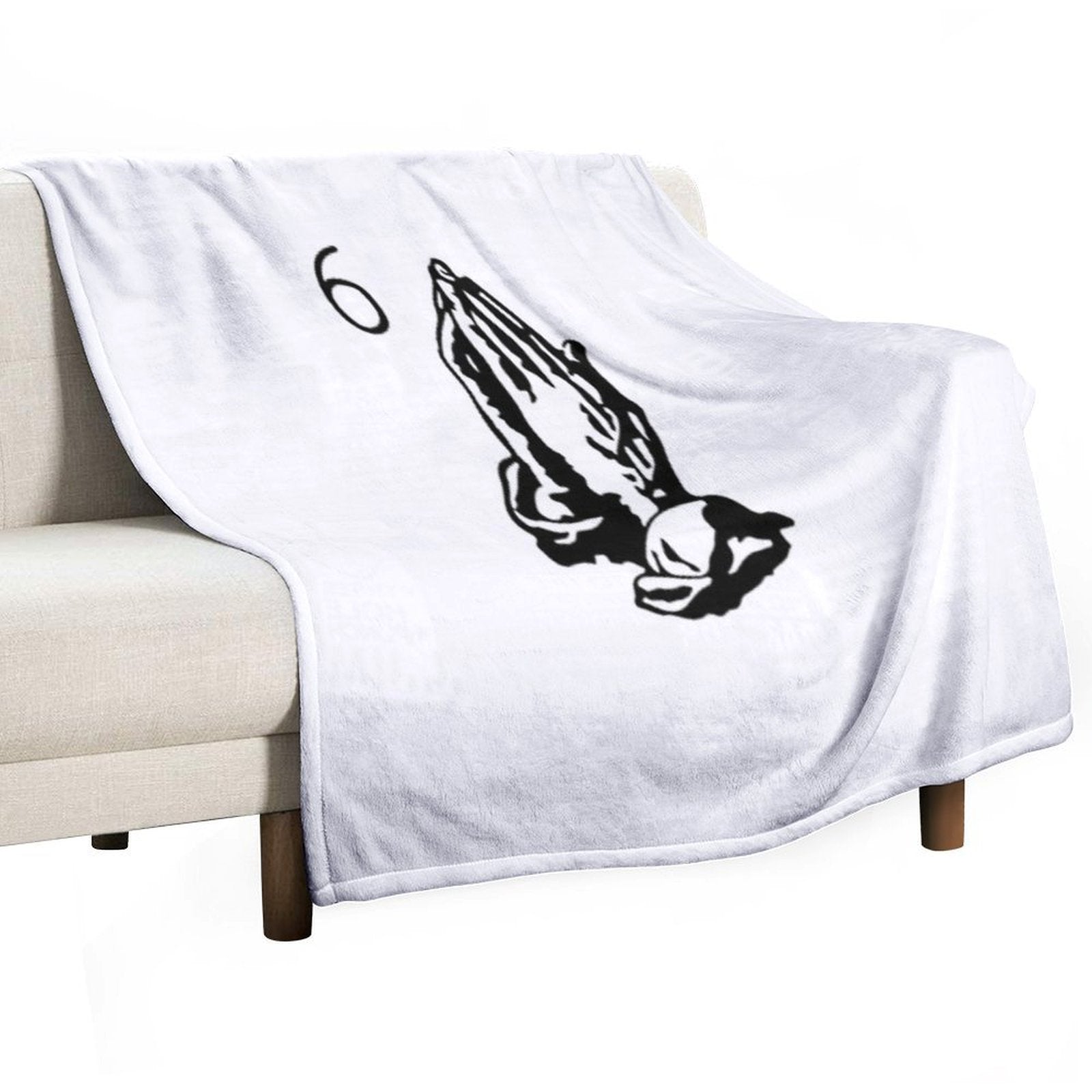 Drizzy Hands Praying Sustainable Throw Blanket