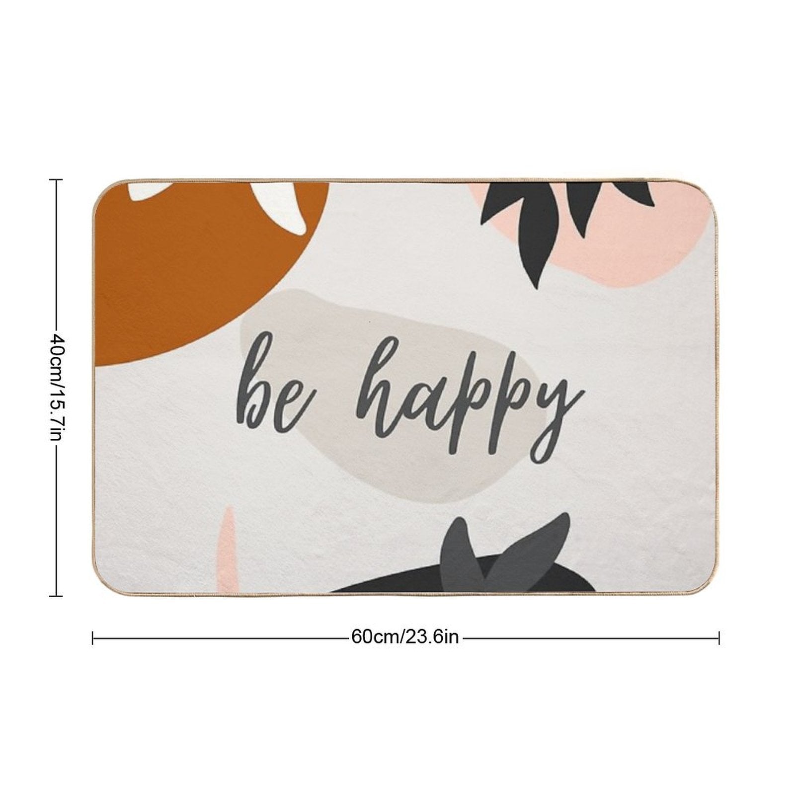 Be Happy -Boho- Modern Art - Abstract  Odorless Bath Mat
