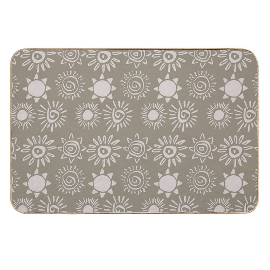 Magical Sun Bohemian Dreamy Aesthetic In Muted Colors Muted Green  Multi-Purpose Bath Mat