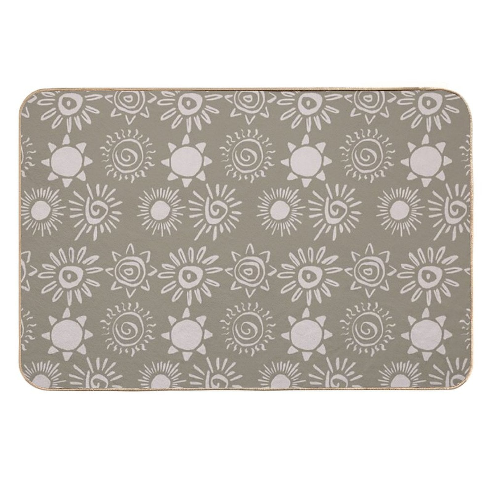 Magical Sun Bohemian Dreamy Aesthetic In Muted Colors Muted Green  Multi-Purpose Bath Mat