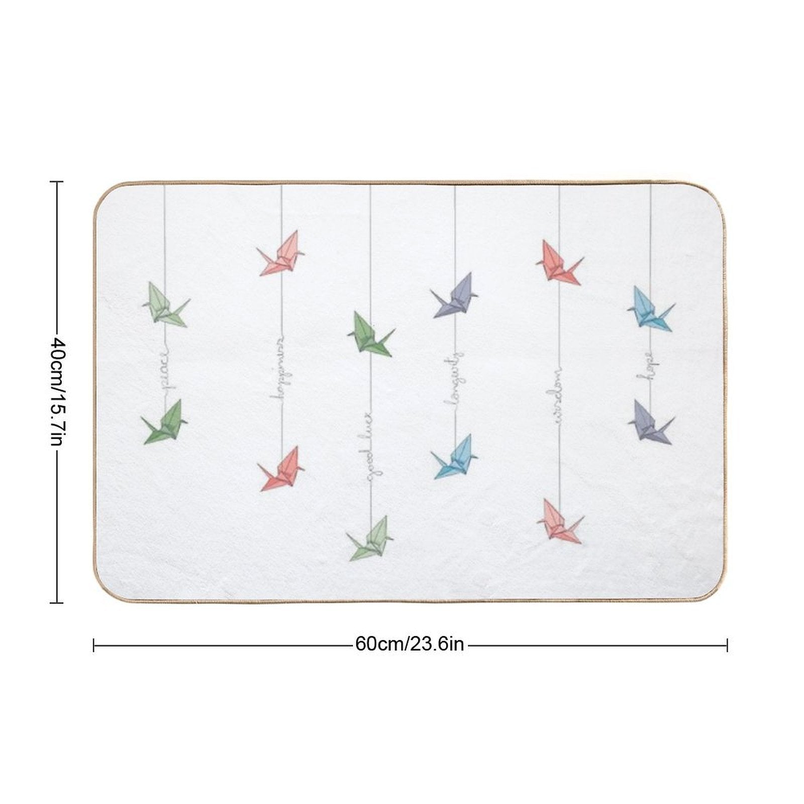 All I Wish for You - Tsuru's Symbolism  Dirt-Trapping Bath Mat