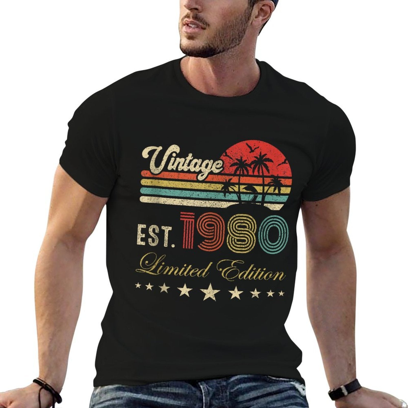 45th Birthday Born 1980 Vintage Limited Edition 45 Birthday  Stretchy T-Shirt