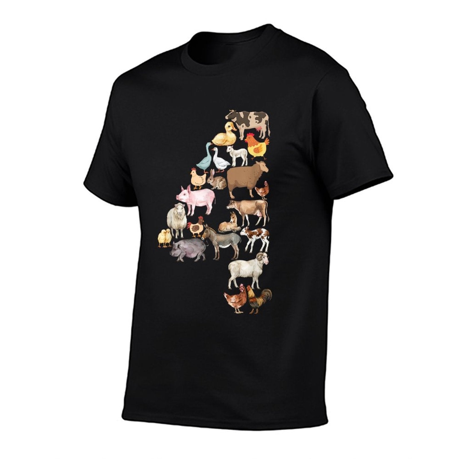 Fun 4th Birthday Farm Animals Theme Boy Kids 4 Year Old Bday  Cotton T-Shirt