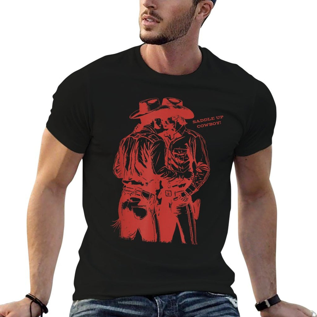Retro Funny Saddle Up Cowboy Gay Trans Rights LGBT Pride  Moisture-wicking T-Shirt