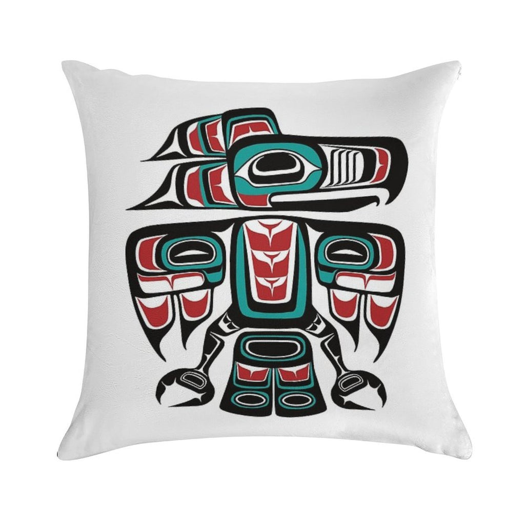 Haida Tlingit Native Raven Totem Soft Style Accent Throw Pillow