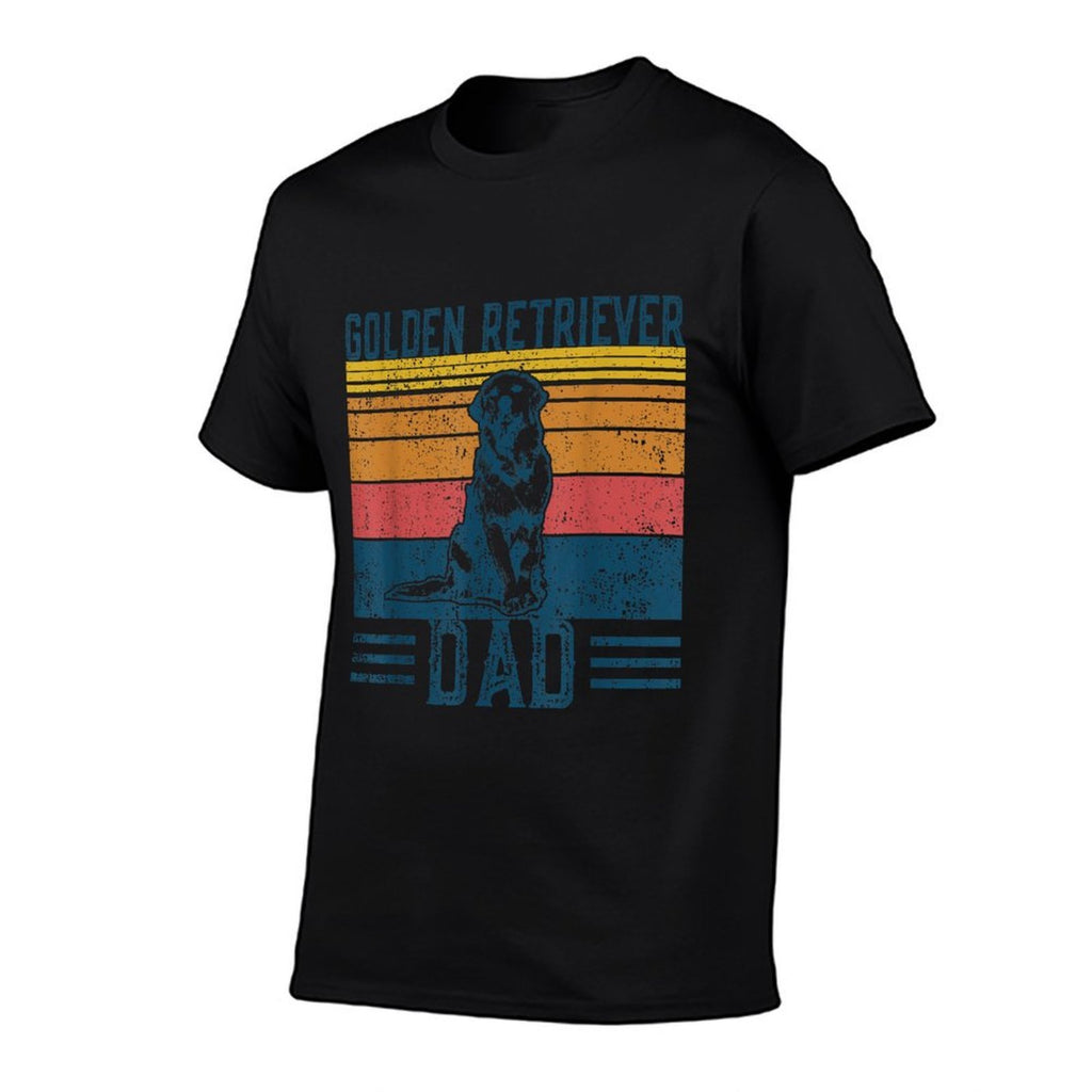 Dog Golden Dad - Vintage Golden Retriever Dad  Summer-ready Fabric T-Shirt