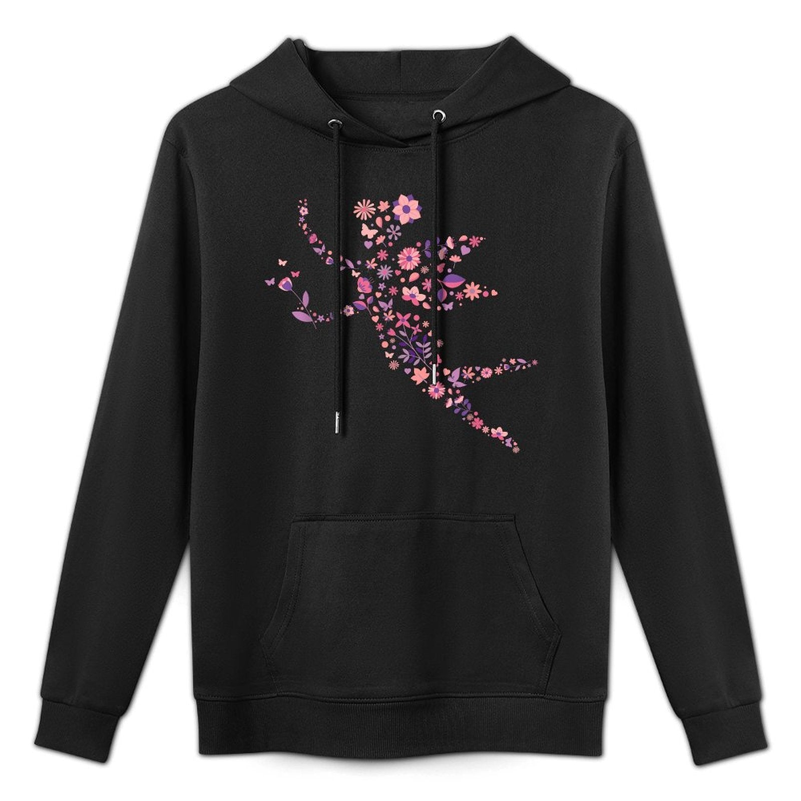 Whimsical Cute Floral Fairy Silhouette Fantasy Butterfly Art Unisex Design Hoodie