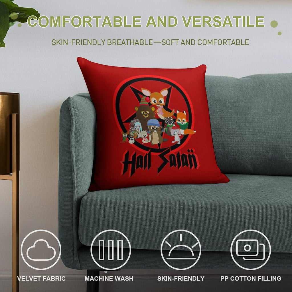 South Park - Woodland Critter Christmas - Hail Satan Soft Hidden Zipper Throw Pillow