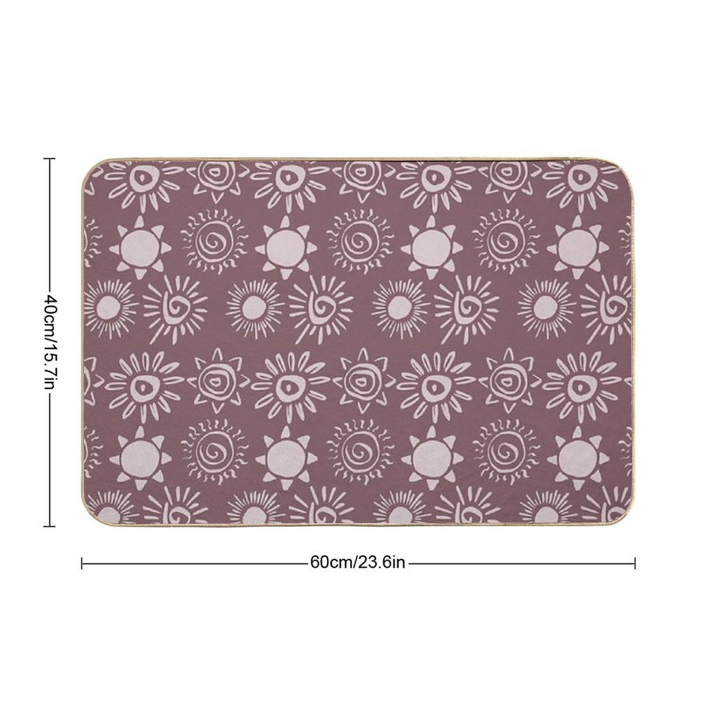 Magical Sun Bohemian Dreamy Aesthetic In Muted Colors Mulberry  Non-Slip Bath Mat
