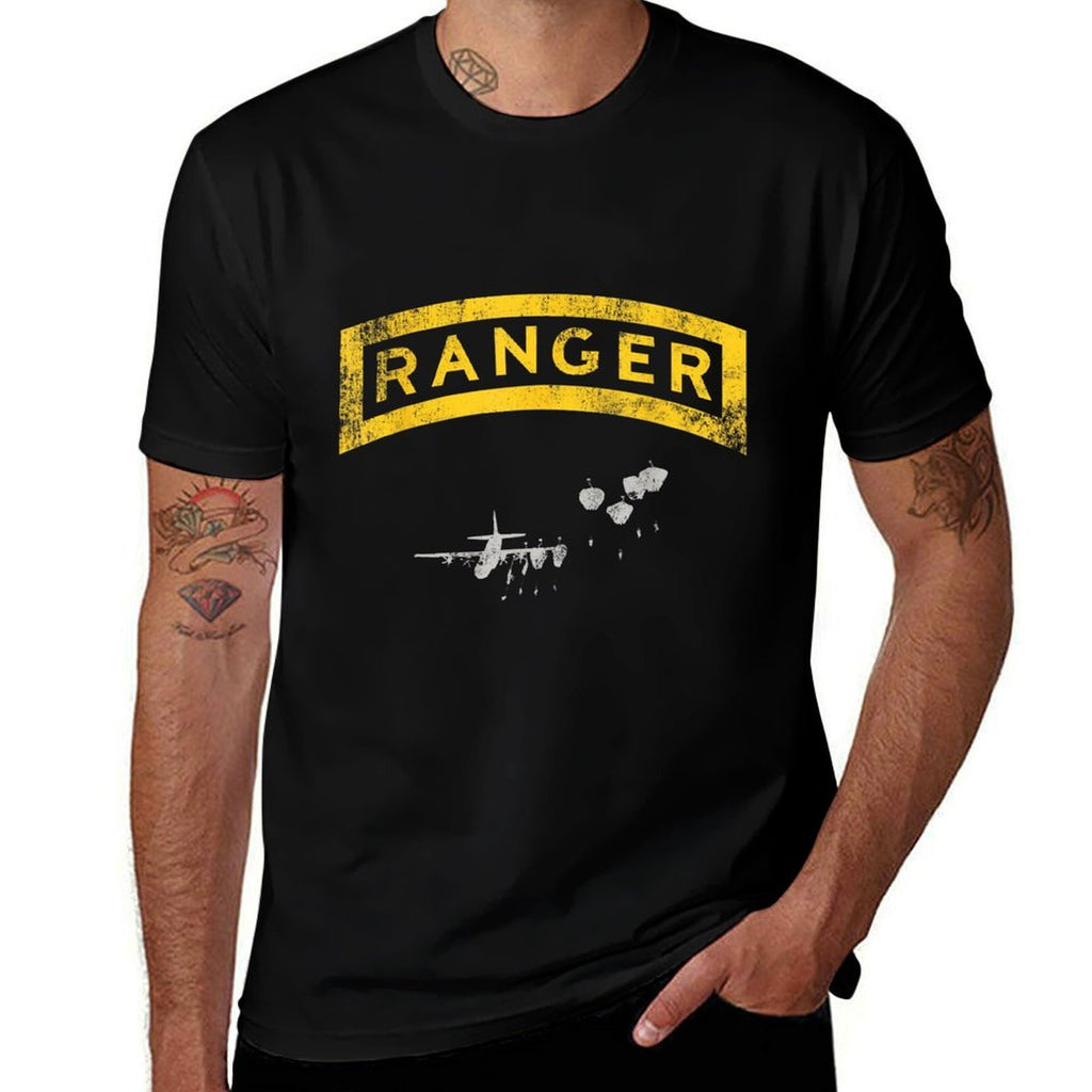 US Army Ranger Tab Airborne Ranger Military Veteran Vintage Comfortable T-Shirt